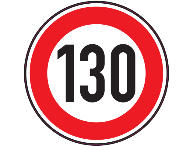 Panneau Interdiction Limite vitesse 130km/h - Signalétique