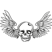 Sticker Skull Wings 3