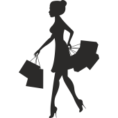 Sticker Femme Shopping