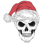 Autocollant Tête de mort Noël 4