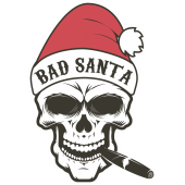 Autocollant Tête de mort Noël 1