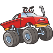 Autocollant Voiture Enfant 4x4 Rouge