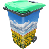 Sticker Poubelle Champs Fleurs