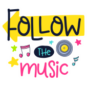 Autocollant Follow The Music