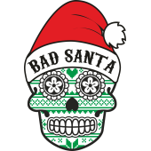 Autocollant Noël Tête de Mort Mexicaine 6