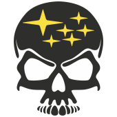 Autocollant Subaru Skull fond blanc
