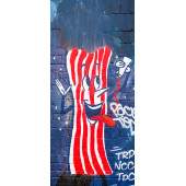 Sticker Porte Graffiti Visage Rouge Et Blanc