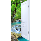 Sticker Porte Effet Ouvert Cascade En Thailande