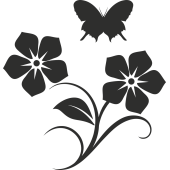 Sticker Fleurs Papillons 2