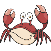Autocollant Enfant Crabe