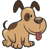 Autocollant Enfant Chien Langue Tirée