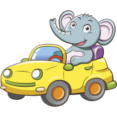 Autocollant Enfant Elephant Voiture
