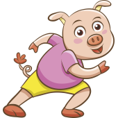 Autocollant Enfant Cochon