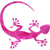 Autocollant Salamandre Rose 1