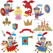 Autocollant Kit Enfant Princesse Et Chevalier