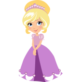 Autocollant Princesse Robe Violet