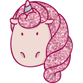Autocollant Licorne Paillettes