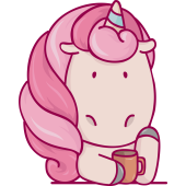 Autocollant Licorne Café