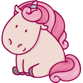 Autocollant Licorne Assise