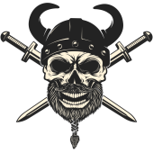 Autocollant Viking Skull épée