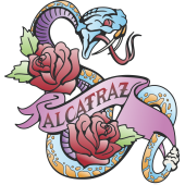 Autocollant Vintage Alcatraz Serpent