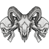 Autocollant Crâne Diable