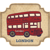 Autocollant Londres Timbre Vintage 13