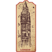 Autocollant Londres Timbre Vintage 14