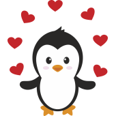 Autocollant Pingouin Cur