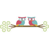Autocollant Chouettes Branche