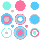 Autocollant Kit Cercle Design Bleu Et Rose