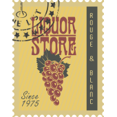 Autocollant Timbre Vintage Liqueur