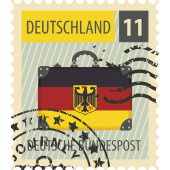 Autocollant Timbre Vintage Allemagne