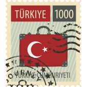 Autocollant Timbre Vintage Turquie