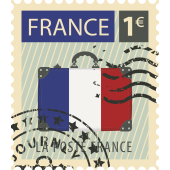 Autocollant Timbre Vintage France