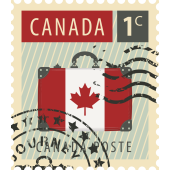Autocollant Timbre Vintage Canada