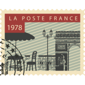 Autocollant Timbre Vintage Arc De Triomphe