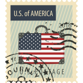 Autocollant Timbre Vintage Usa