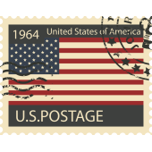 Autocollant Timbre Vintage Usa 2