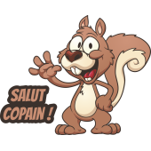 Autocollant Ecureuil Salut Copain