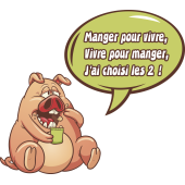 Autocollant Cochon Manger Pour Vivre