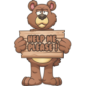 Autocollant Ours Help Me