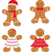 Autocollant Kit De Noël Bonhomme De Pain D'épice