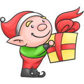 Autocollant Noël Lutin Cadeaux 2
