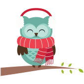 Autocollant Noël Chouette Echarpe
