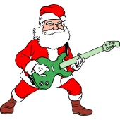 Autocollant Père Noël Rock 1