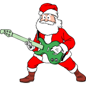 Autocollant Père Noël Rock 2