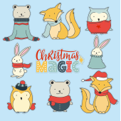 Autocollant Kit De Noël Animaux 1