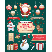 Autocollant Kit De Noël Merry Christmas New Year 2