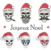 Autocollant Kit De Noël Tête De Mort
